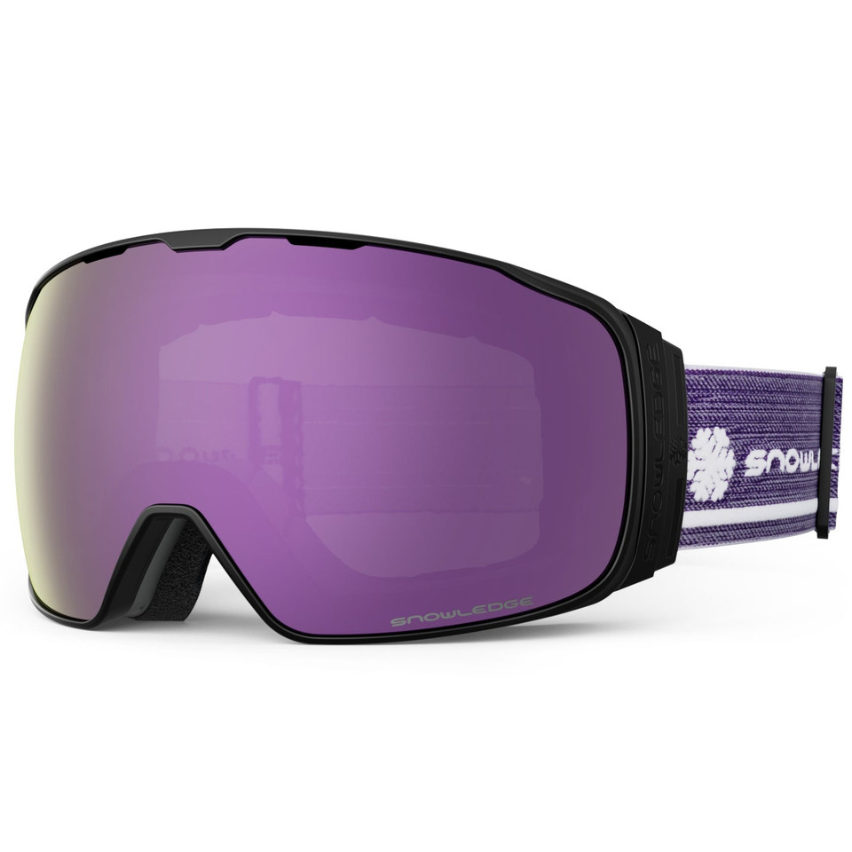 Snowledge Ski Goggle Cyklone - Matte Black Frame / Cherry Pink Lens